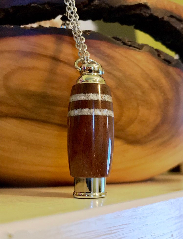 Black Walnut & Stainless Steel With Two Genuine Mother-Of-Pearl Inlays