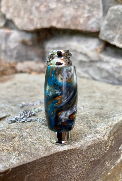 "Starry Night" Cremation Pendant Urn Acrylic Resin & Stainless Steel