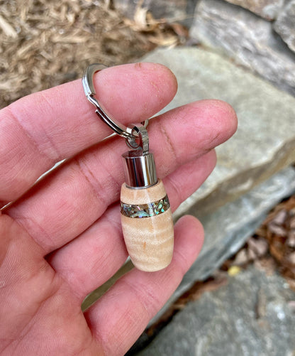 Tiger Maple & Stainless Steel With Abalone Shell Inlay