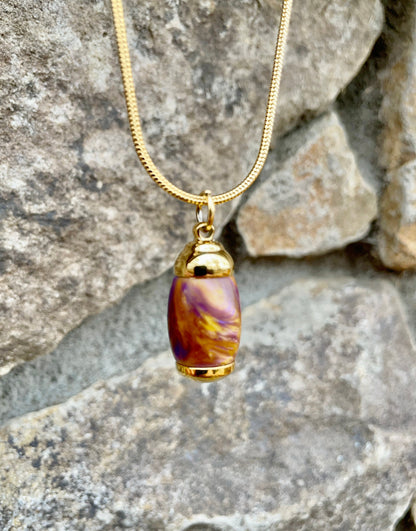 Extra Small "Royal Honey" Acrylic Resin & Gold Colored Stainless Steel